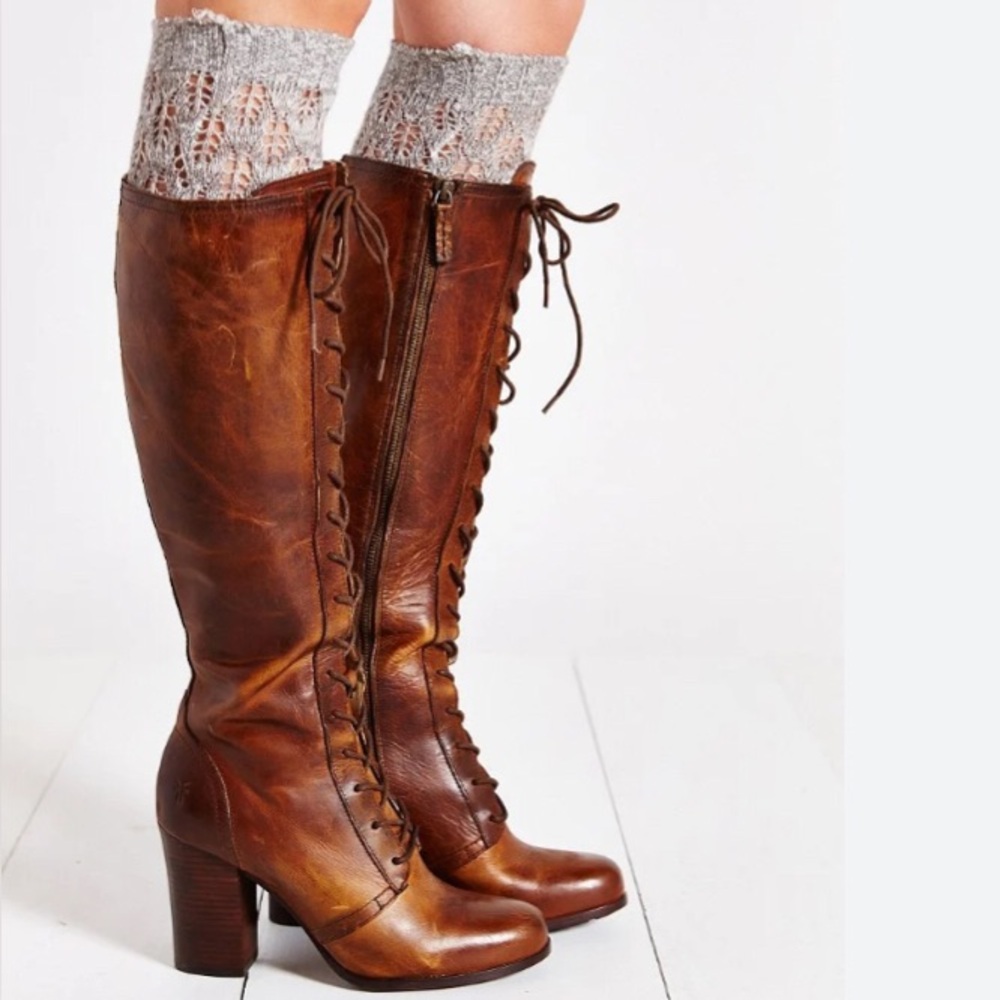 Frye Lace-Up Knee-High Villager Boots